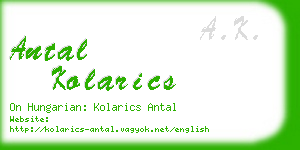 antal kolarics business card